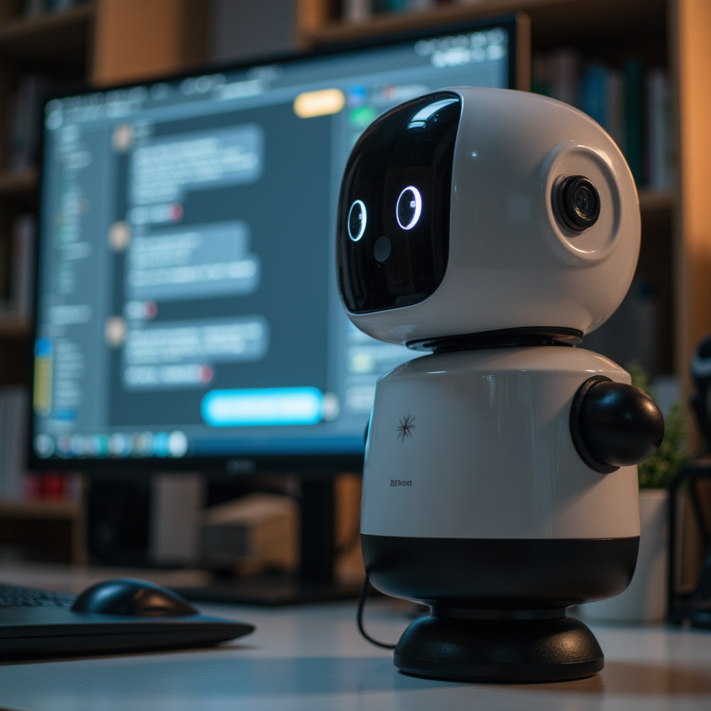 A dynamic image of a social media manager curating a campaign on multiple devices. The setting is lively, filled with technology and creativity. Bright colors highlight action, while focused light captures the manager’s intense concentration. The angle conveys movement and engagement, aiming for a perfect mix of detail in an 8K resolution image.